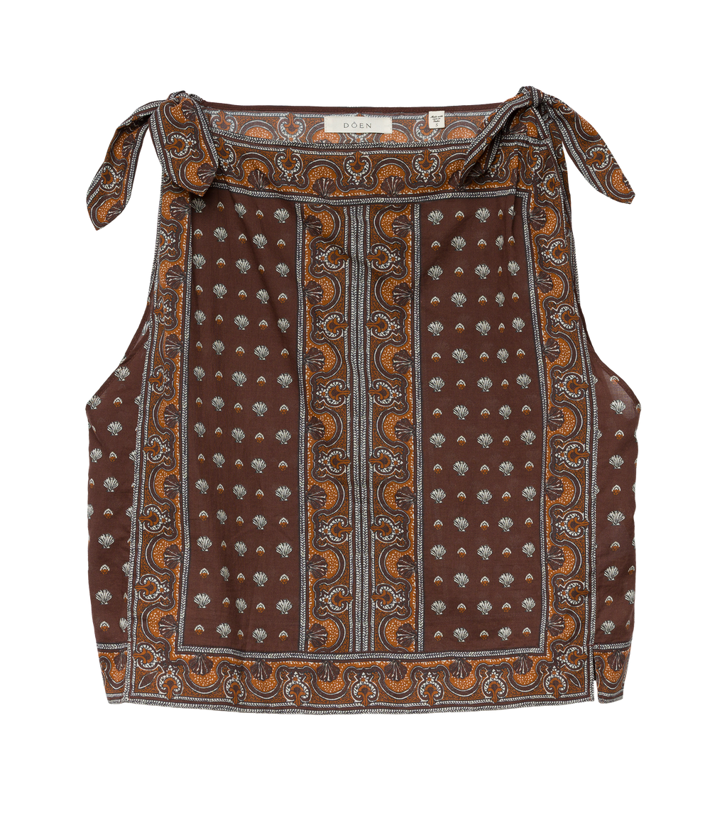 AMALIA TOP -- TERRE FOULARD DE LA MER