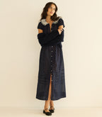AMÉRIE DRESS -- NAVY FLOCK DOT