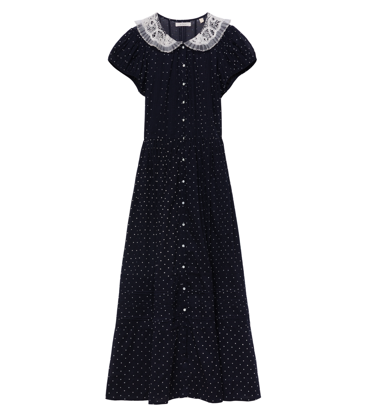 AMÉRIE DRESS -- NAVY FLOCK DOT