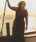 AMORETTE RAMIE DRESS -- ANTIQUE MAHOGANY
