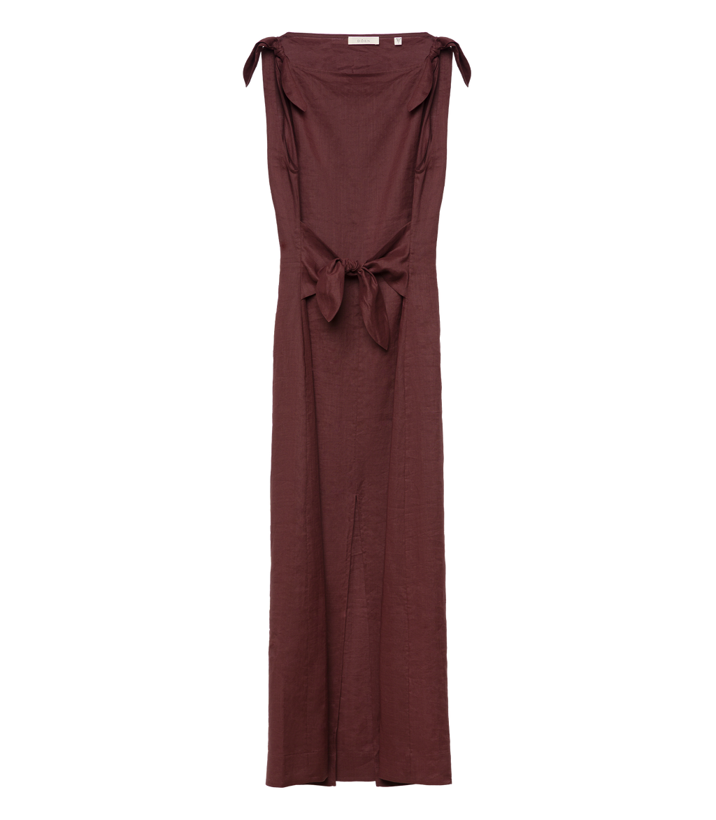 AMORETTE RAMIE DRESS -- ANTIQUE MAHOGANY