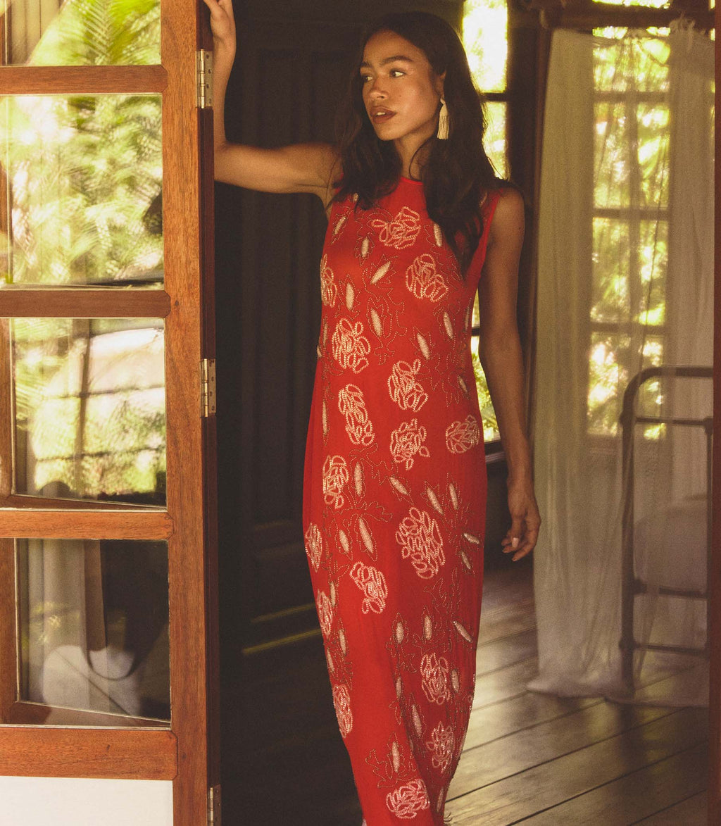CHANDRA DRESS -- ORANGE CITRINE