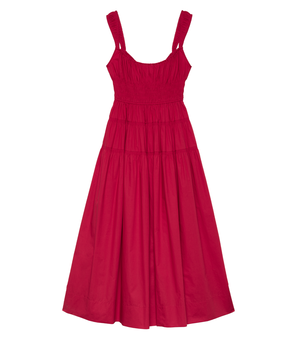 CLOVER DRESS -- DEEP TOMATO