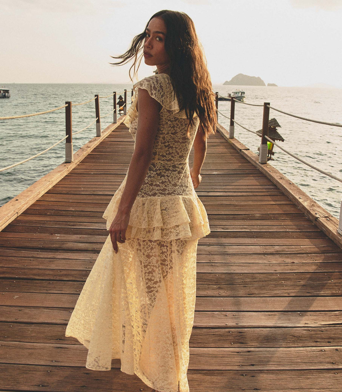 COSTINE DRESS -- VANILLA