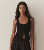 LOIS TANK -- BLACK QUELLE JOLIE POINTELLE