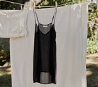 SHORT DEEP V-NECK SLIP -- BLACK