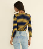 DONNIE TEE -- NAVY BRETON STRIPE