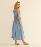 EMMARETTA DRESS -- BLUE GARDEN BLOOM