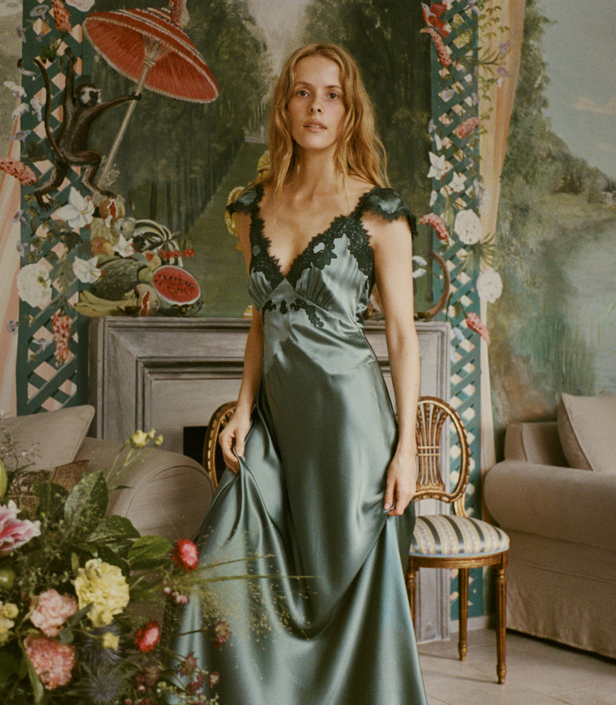 FIONA DRESS -- DULAC GREEN