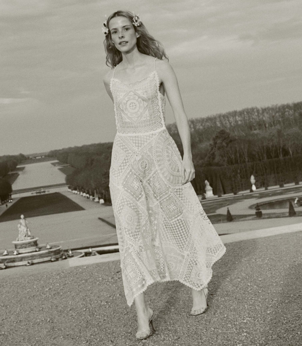 HANDKERCHIEF ANNIVERSARY DRESS -- SALT