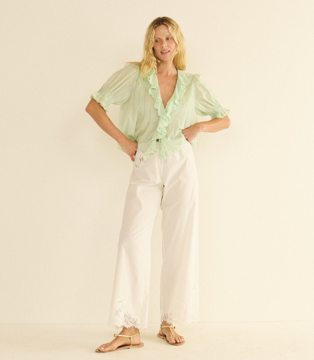 HENRI TOP -- SEAFOAM