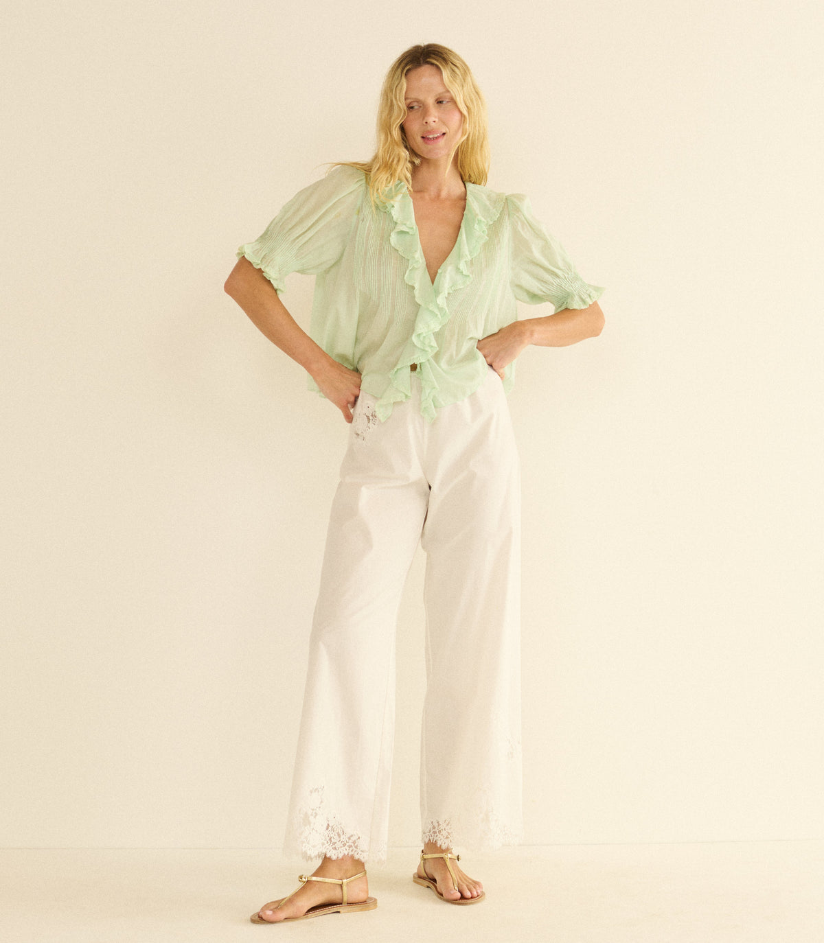 HENRI TOP -- SEAFOAM