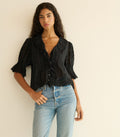 HENRI TOP -- BLACK EYELET