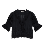 HENRI TOP -- BLACK EYELET