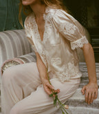 IDELLA SILK SATIN TOP -- CANDLELIGHT