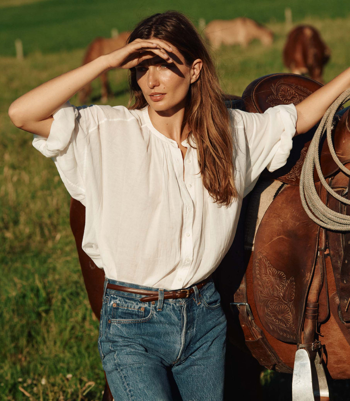 THE JANE BLOUSE -- SALT