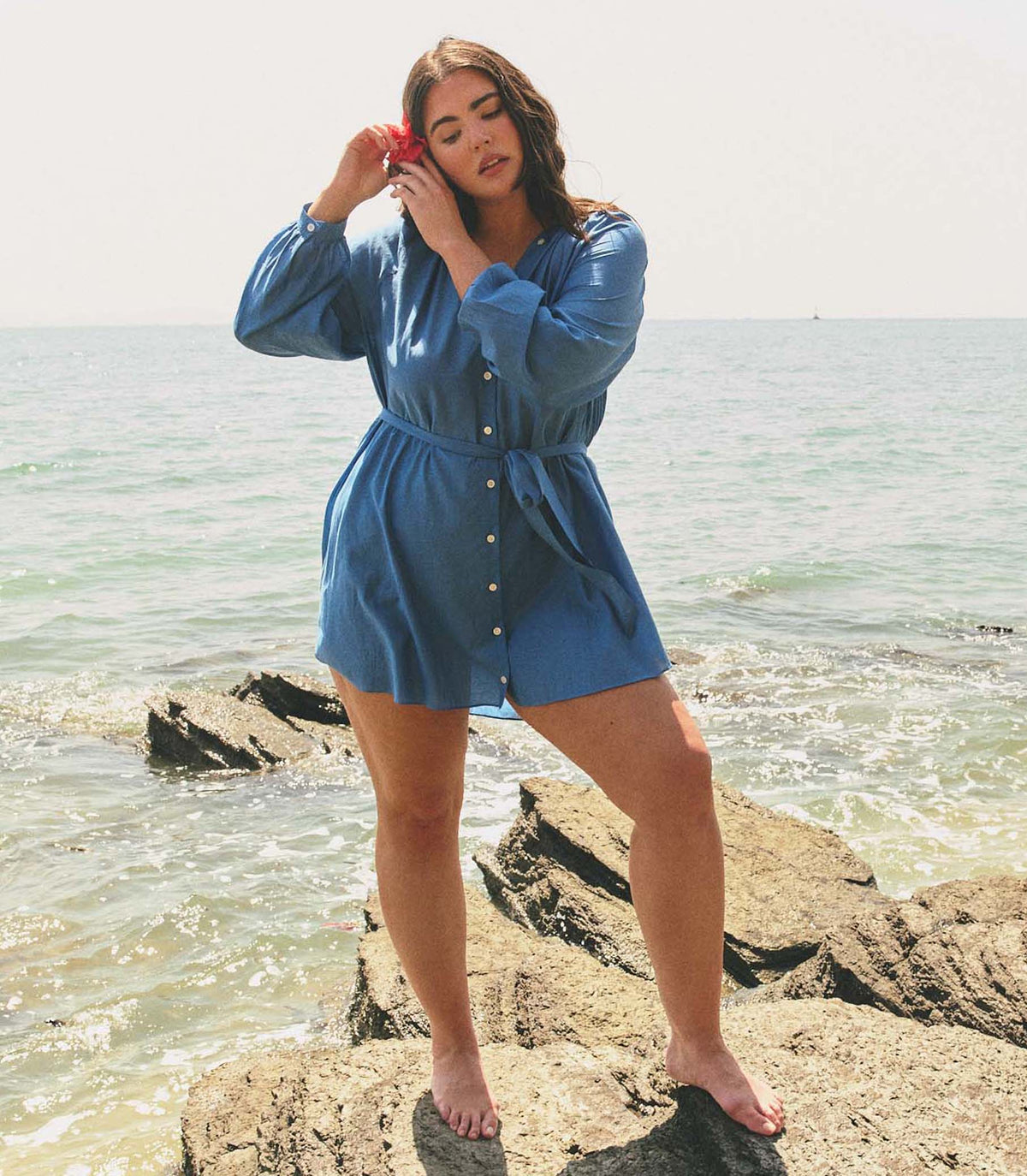 JULIET TUNIC DRESS -- SANTORINI BLUE