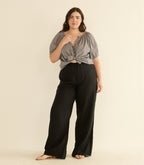 JUNE TOP -- NOIR LA MADDALENA GINGHAM