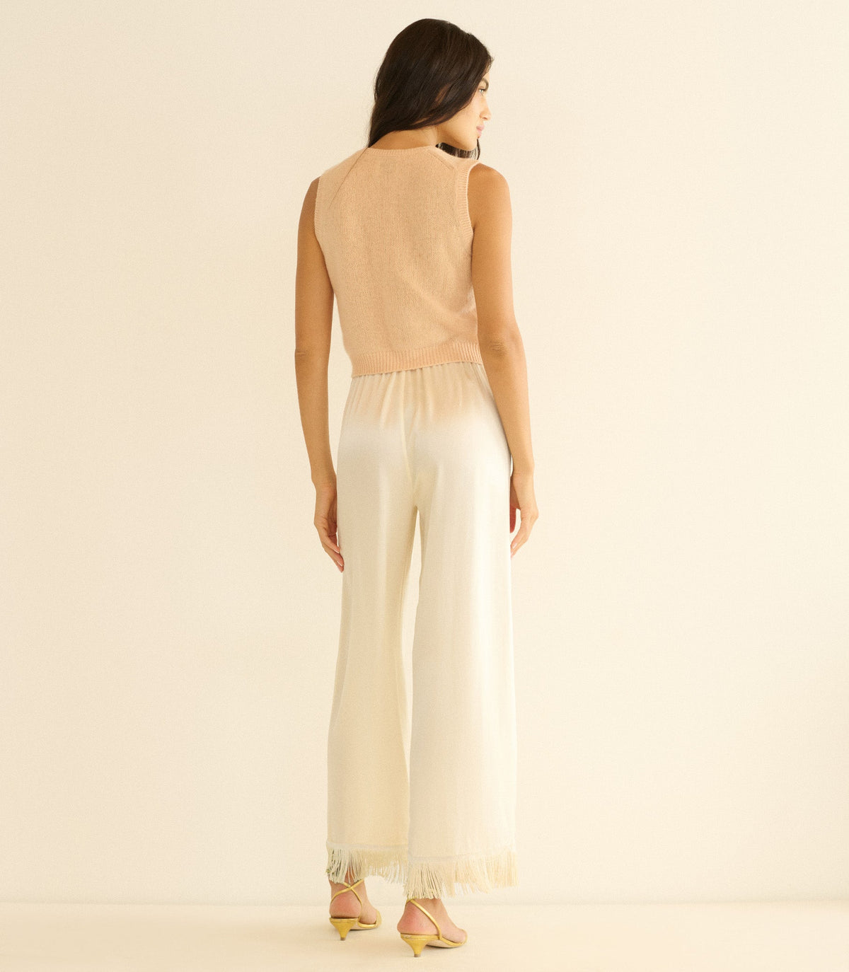 LAVON FRINGE PANT -- CANDLELIGHT
