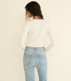 LIDIE TEE -- SALT WITH CLOUD BLUE RIBBON