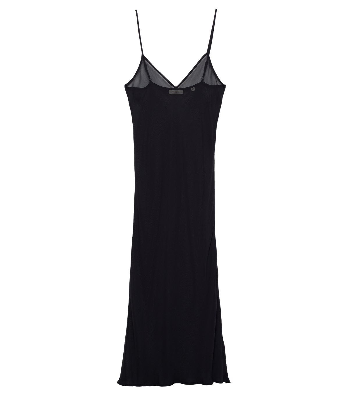 LONG DEEP V-NECK SLIP -- BLACK
