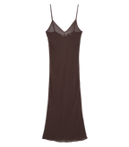 LONG DEEP V-NECK SLIP -- UMBER