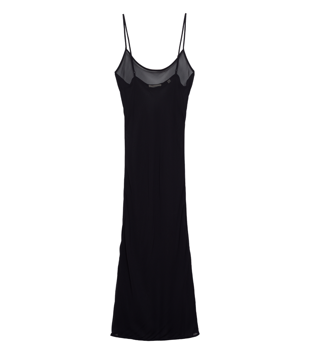 LONG SCOOP NECK SLIP -- BLACK