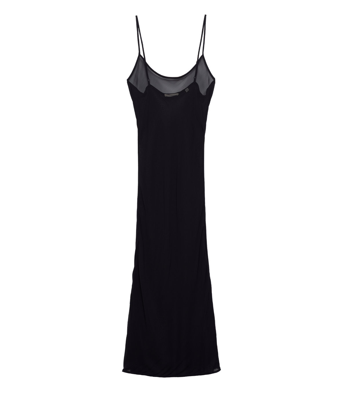 LONG SCOOP NECK SLIP -- BLACK