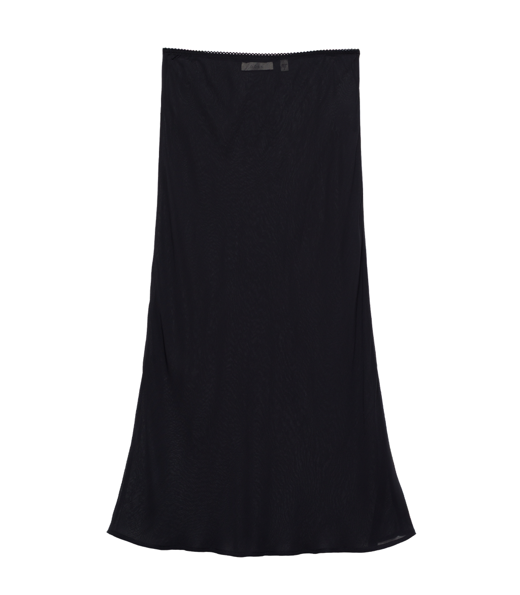 LONG SKIRT SLIP -- BLACK