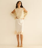 LOUDEN CASHMERE CABLE TOP -- DOGWOOD