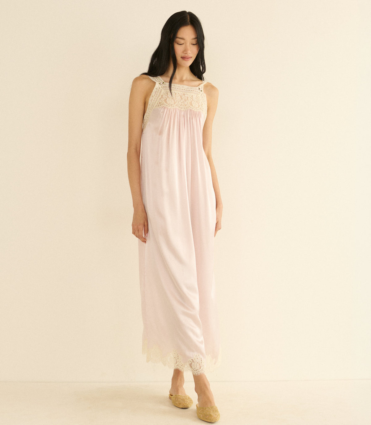 LUCIANE DRESS -- POWDER ROSE