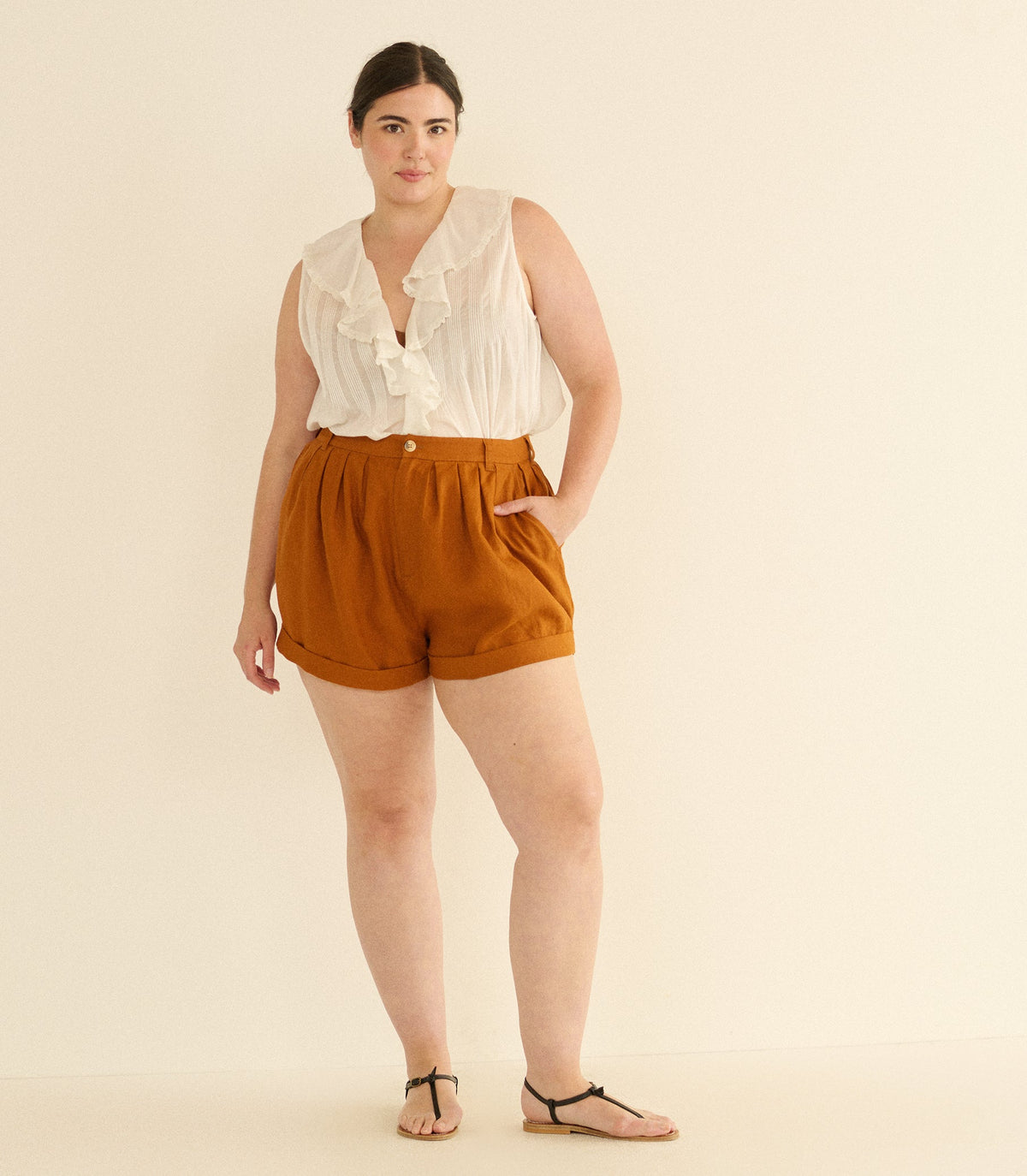 PAIGE LINEN SHORT -- SEDONA CLAY
