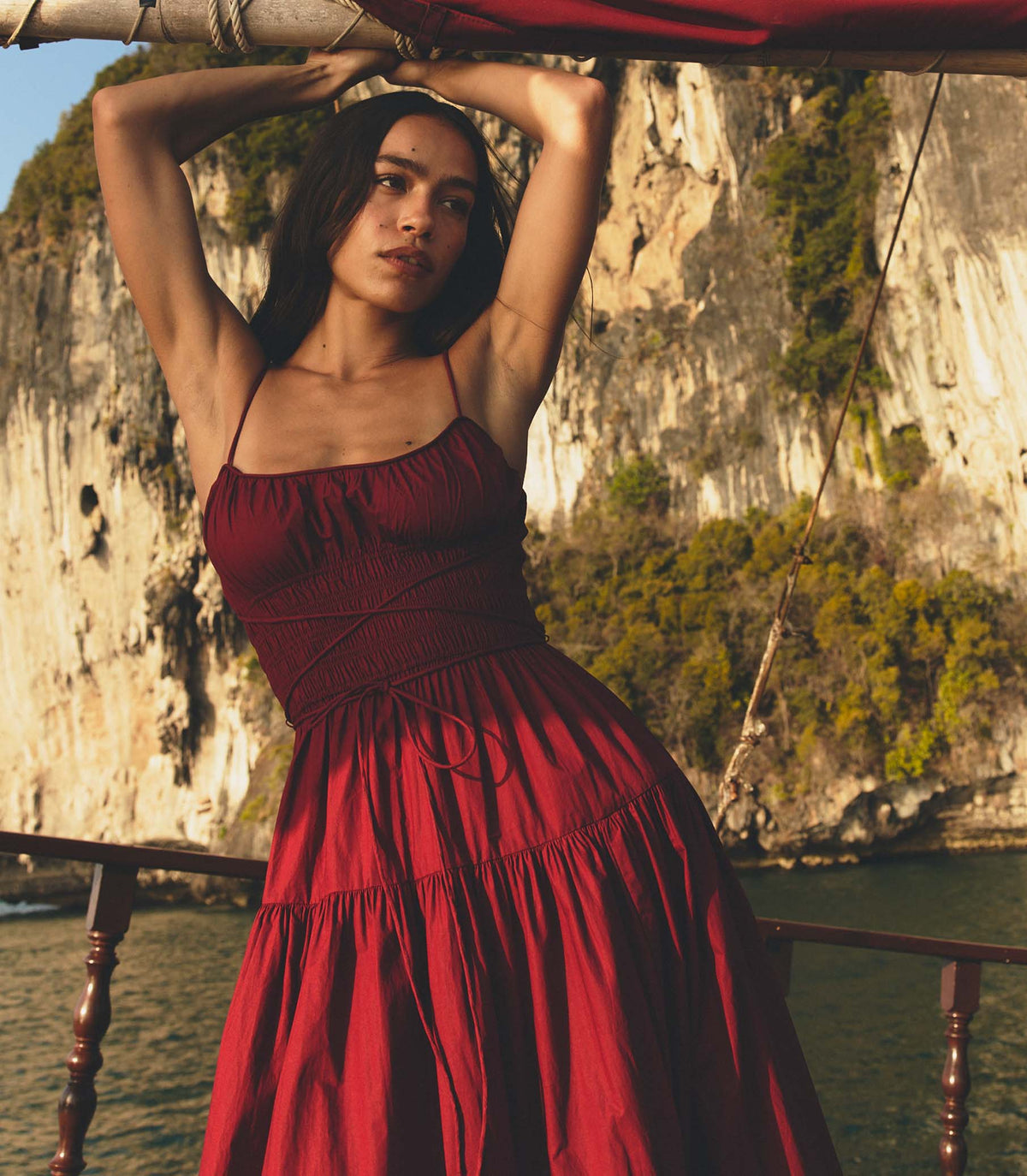 SAFIA DRESS -- DEEP RUBY