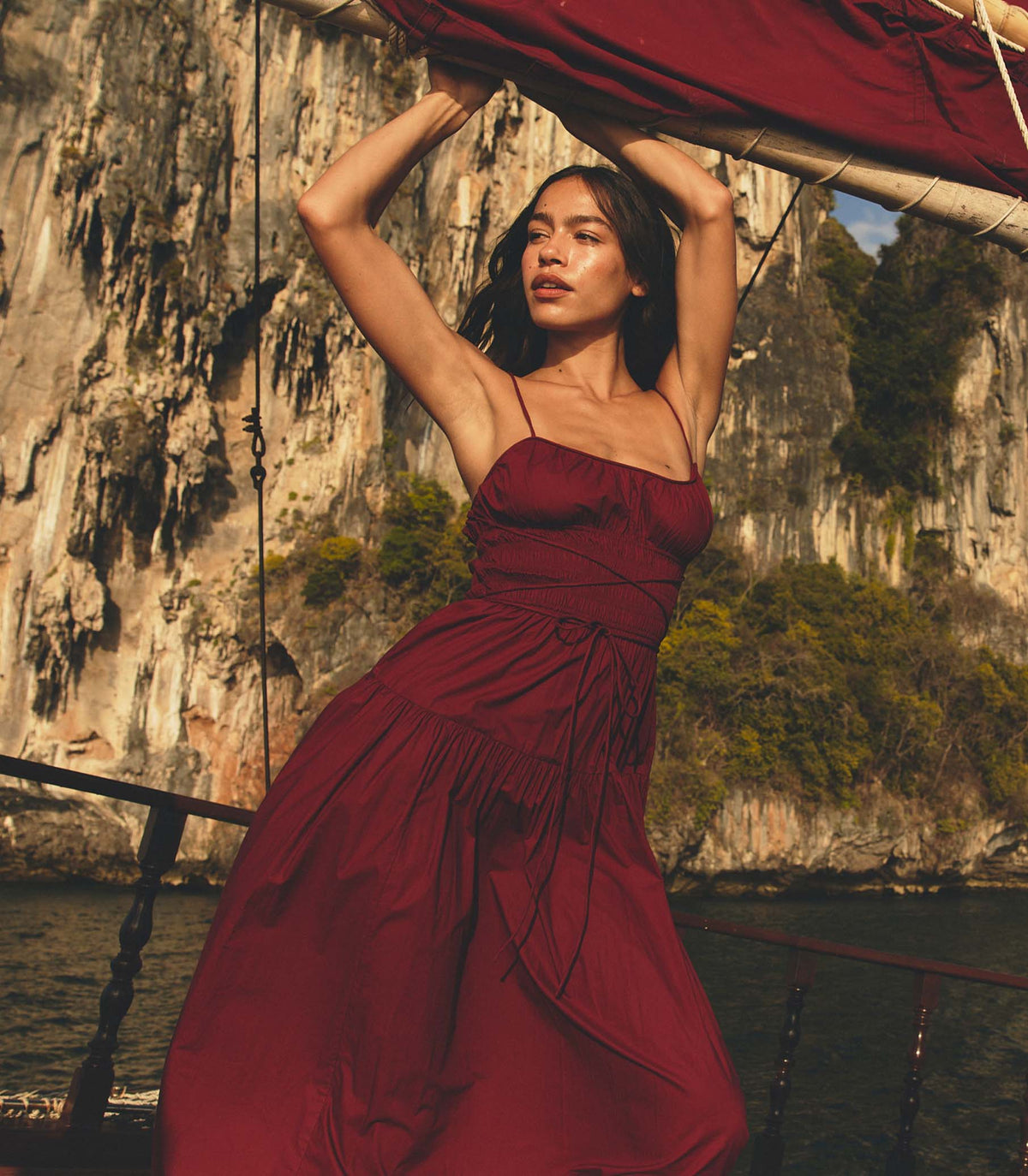 SAFIA DRESS -- DEEP RUBY