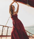 SAFIA DRESS -- DEEP RUBY