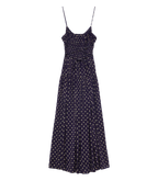 SAFIA DRESS -- NAVY CADIZ FOULARD