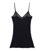 SHORT DEEP V-NECK SLIP -- BLACK
