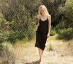 LONG DEEP V-NECK SLIP -- BLACK