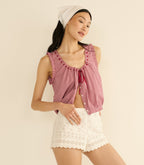 TRAVELER TOP -- MULBERRY LA MADDALENA GINGHAM