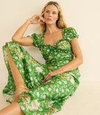 VALERINE DRESS -- EMERALD HOLLYHOCK HILLS