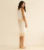 VIVIANE TOP -- SALT AND PEACH LACE
